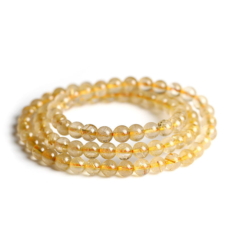 Bracelet de protection et de prospérité en Buddha Stones en citrine naturelle