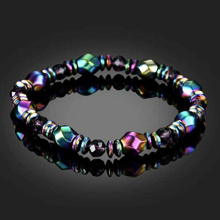 Bracelet de bien-être en hématite arc-en-ciel Buddha Stones