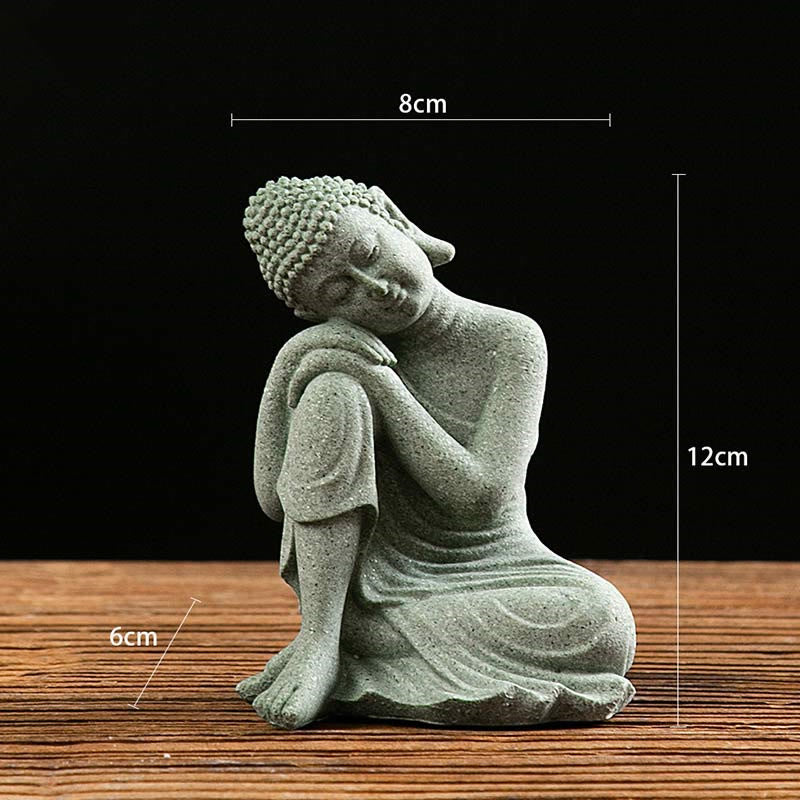 Buddha Stones Méditation Tibétaine Contemplation Bouddha Sérénité Compassion Statue Figurine Décoration - Contemplation 8*6*12cm - image 1