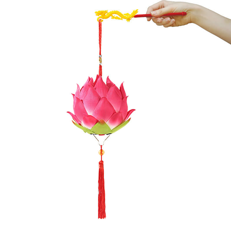 Lampe à pompon en forme de lanterne en forme de Buddha Stones et de fleur de lotus à faire soi-même