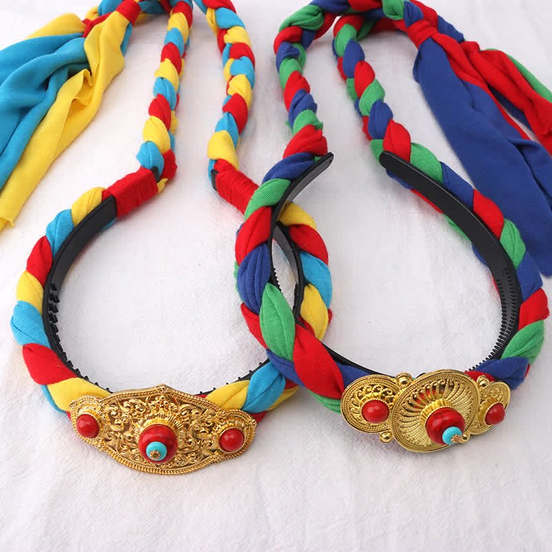 Accessoires pour cheveux en perles à pompon colorées tibétaines - image 11