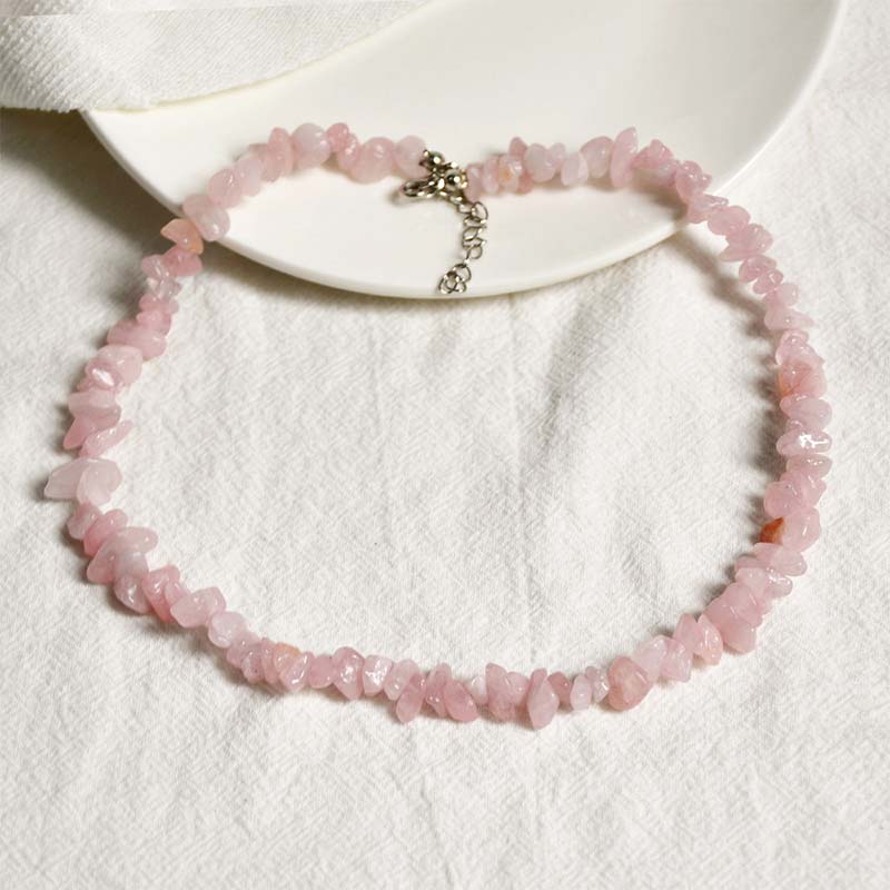 Collier porte-bonheur en pierre de cristal naturelle Buddha Stones