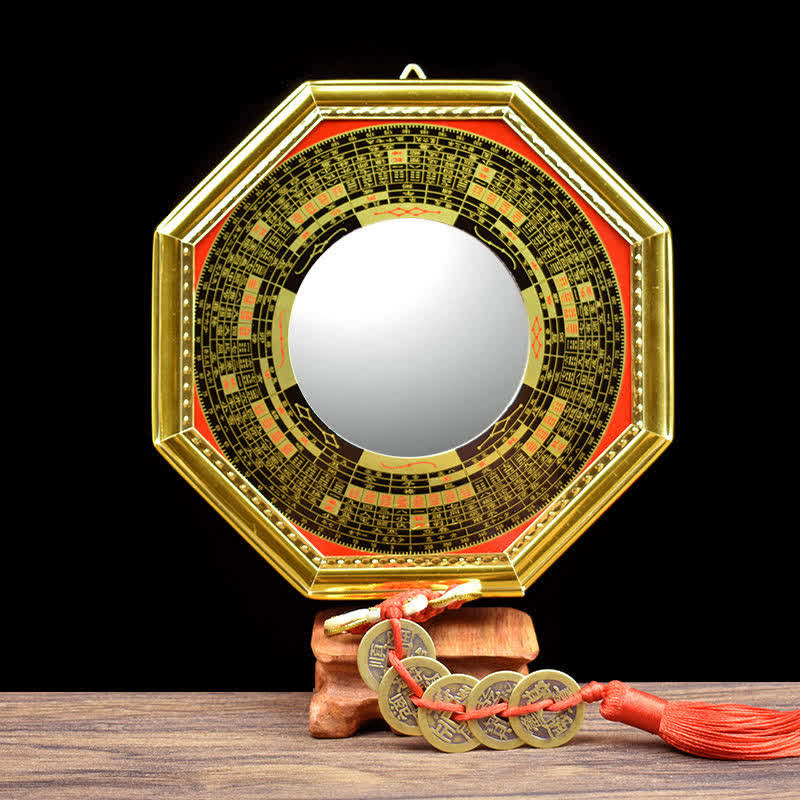 Carte Feng Shui Bagua Pièces des Cinq Empereurs Gourde Équilibre Carte Énergie Salon Miroir