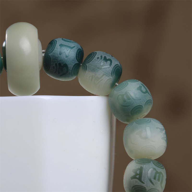 Bracelet gravé en Buddha Stones graines de Bodhi Om Mani Padme Hum pour éloigner les mauvais esprits