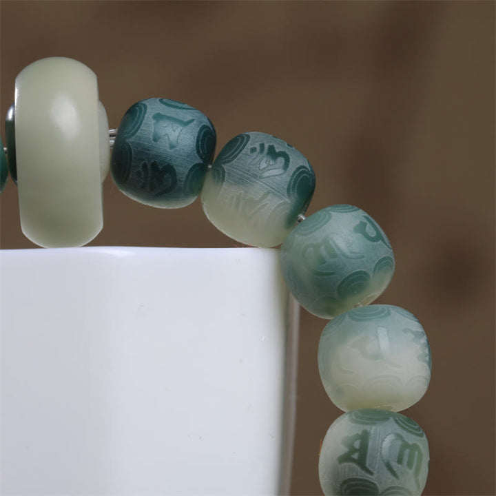Bracelet gravé en Buddha Stones graines de Bodhi Om Mani Padme Hum pour éloigner les mauvais esprits