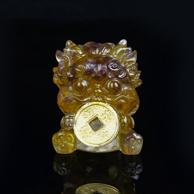 Buddha Stones faites à la main, jolie pièce d'or PiXiu, cristal Fengshui, énergie, richesse, fortune, décoration de la maison - Citrine + Améthyste - image 14
