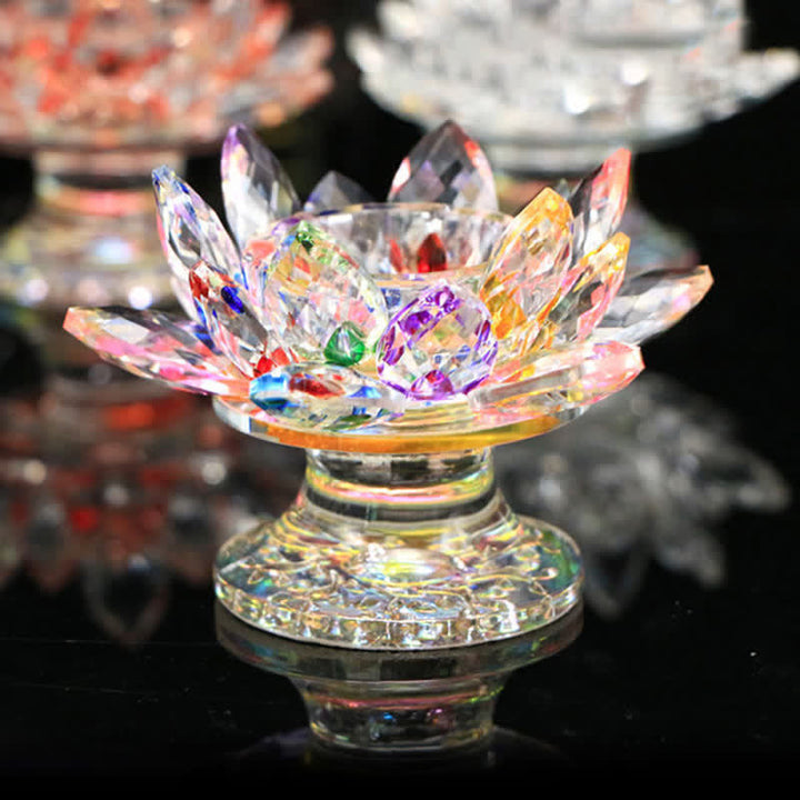Bougeoir en cristal en forme de fleur de lotus pour la maison ou le bureau