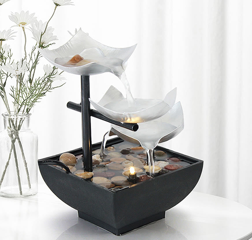 Buddha Stones , ornements de table en forme de lotus avec roches de rivière, décoration de bureau - image 1