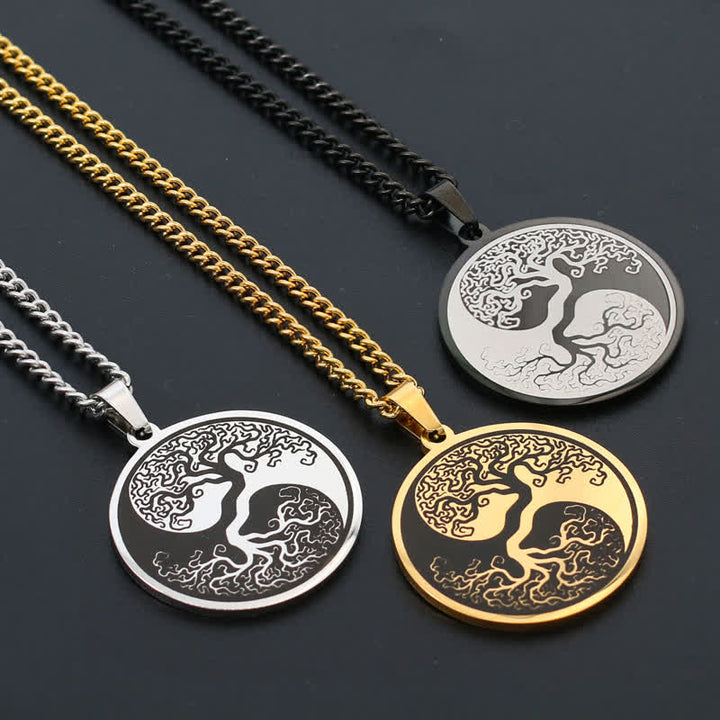 Collier pendentif en acier titane avec Buddha Stones et arbre de vie - image 9