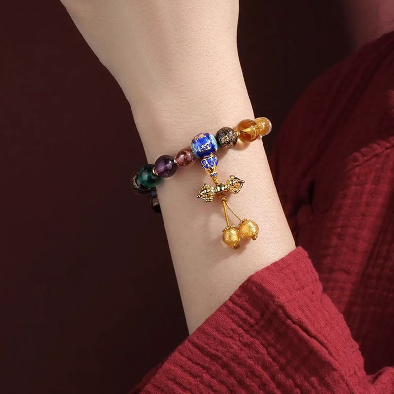 Buddha Stones Tibétain Coloré Cendres Perles de Verre Liuli Om Mani Padme Hum Dorje Vajra 18 Perles Poignet Mala