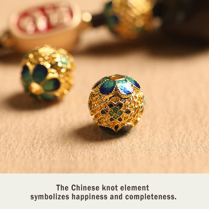 Porte-clés en bois d'ébène avec Buddha Stones, chat porte-bonheur, nuage de bon augure, paix, décoration à suspendre pour téléphone - image 15