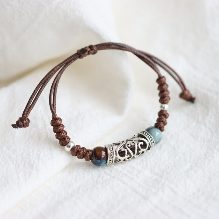 Bracelet de richesse en perles de céramique du Tibet