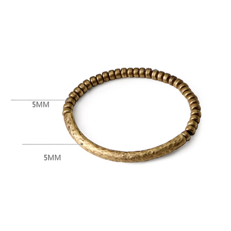 Bracelet porte-bonheur en perles de cuivre et de laiton au design simple Buddha Stones