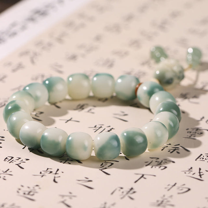 Bracelet de paix en forme de pomme de pin et de patte de chat, motif de Buddha Stones dégradées, graines de Bodhi, renard à neuf queues - image 7