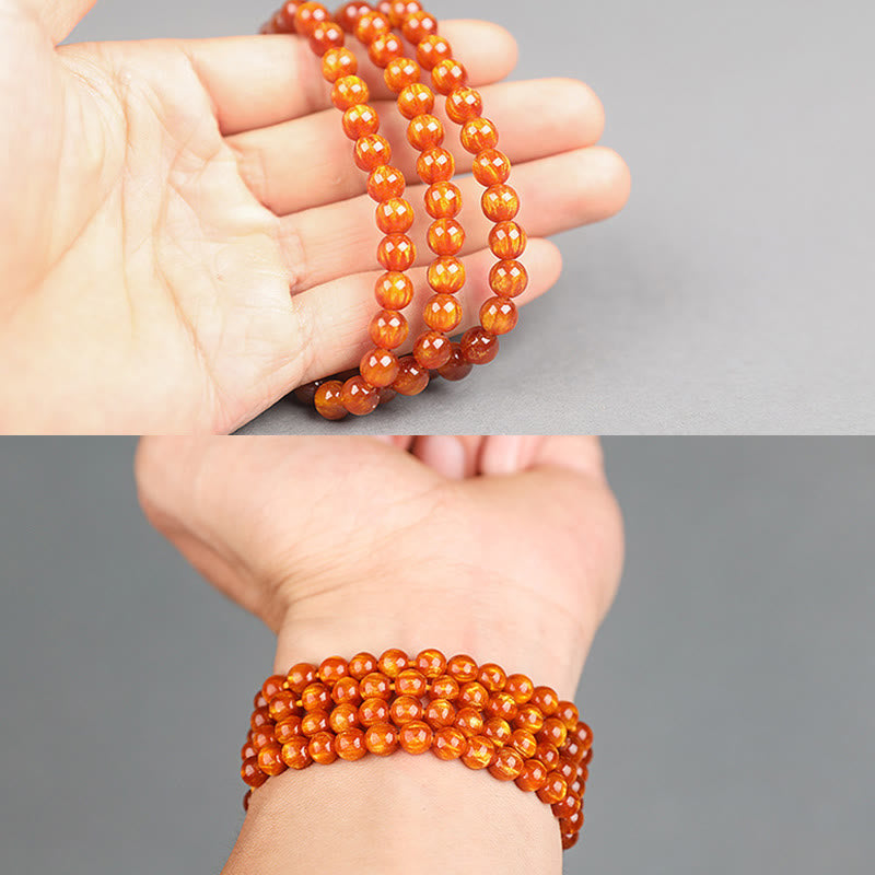 Bracelet Mala positif de réussite en saule de mer doré Buddha Stones