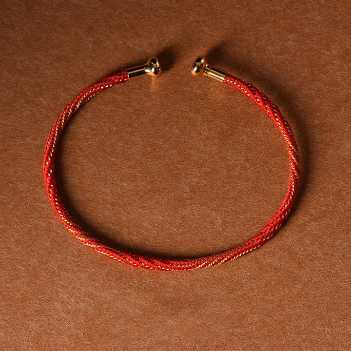 Bracelet manchette tressé fait main avec Buddha Stones au design simple - Or rouge - image 15