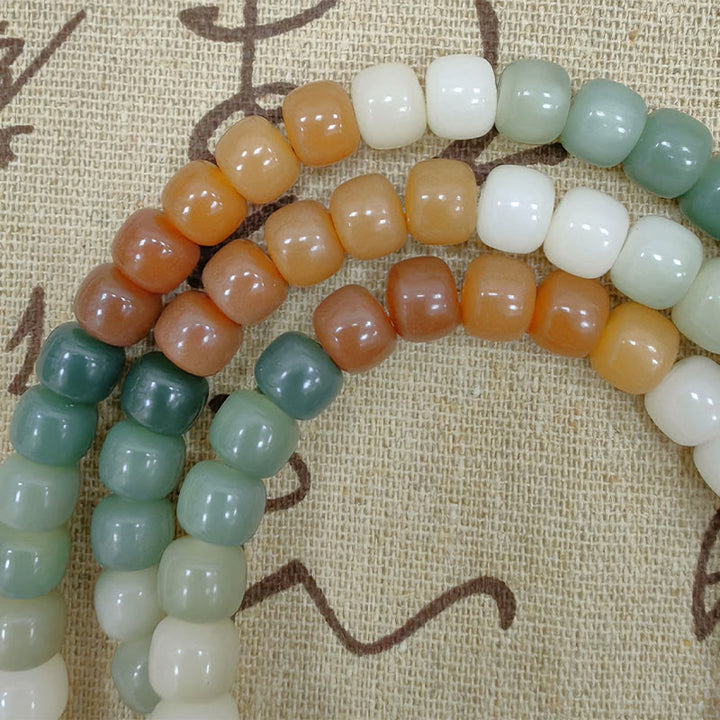 Bracelet Mala 108 Buddha Stones dégradé Bodhi Seed Green Tara Buddha gravé Peace Harmony