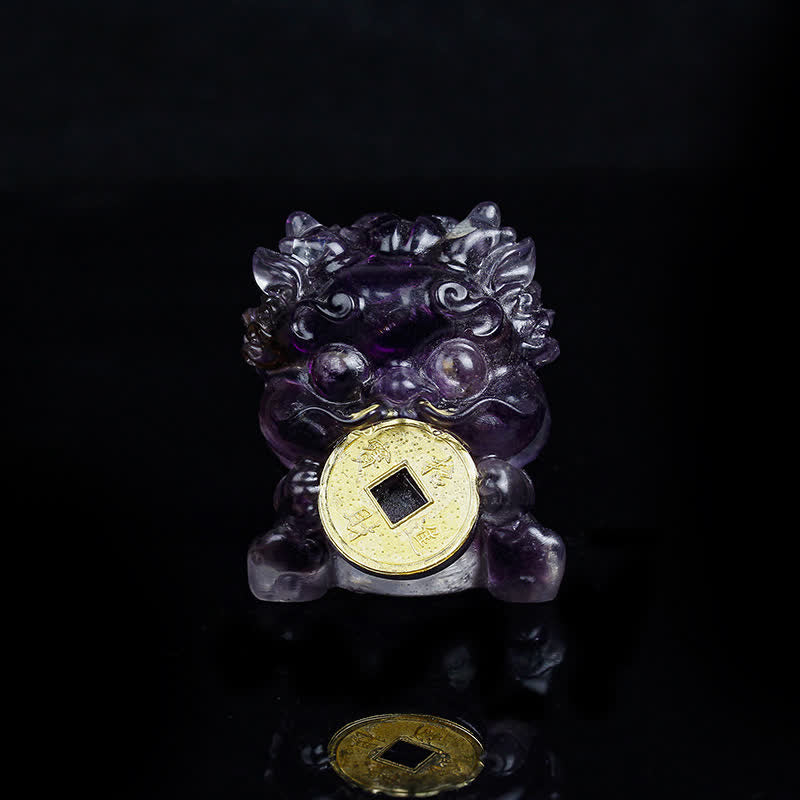 Buddha Stones faites à la main, jolie pièce d'or PiXiu, cristal Fengshui, énergie, richesse, fortune, décoration de la maison