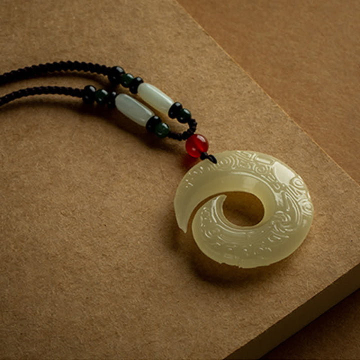 Collier pendentif porte-bonheur en jade , Buddha Stones, boucle de paix, petite feuille, bois de santal rouge, cinabre, agate