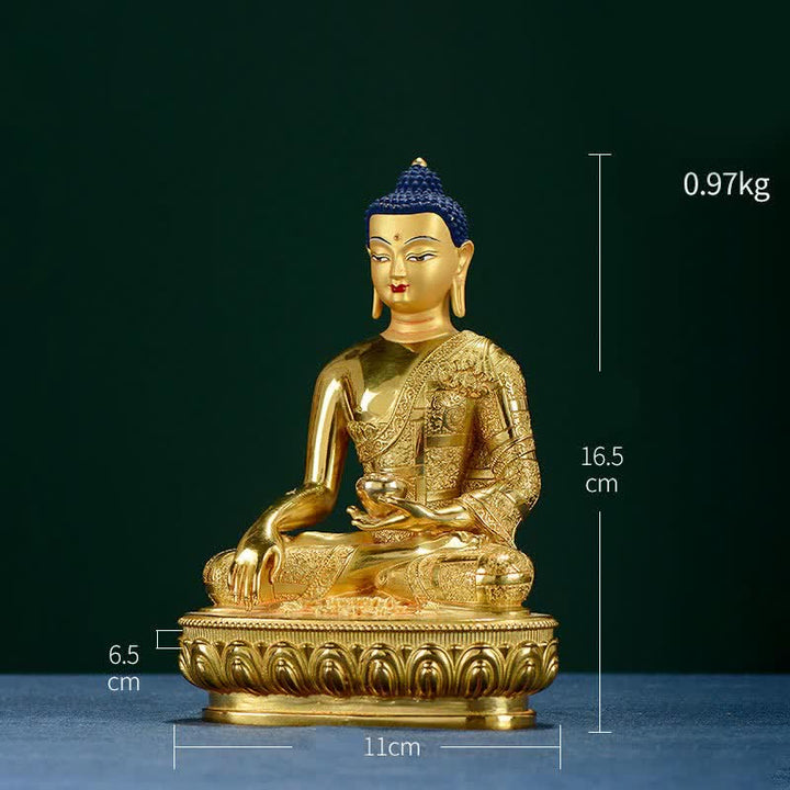 Statue en cuivre de l'illumination de Bouddha Shakyamuni, décoration pour la maison - image 5