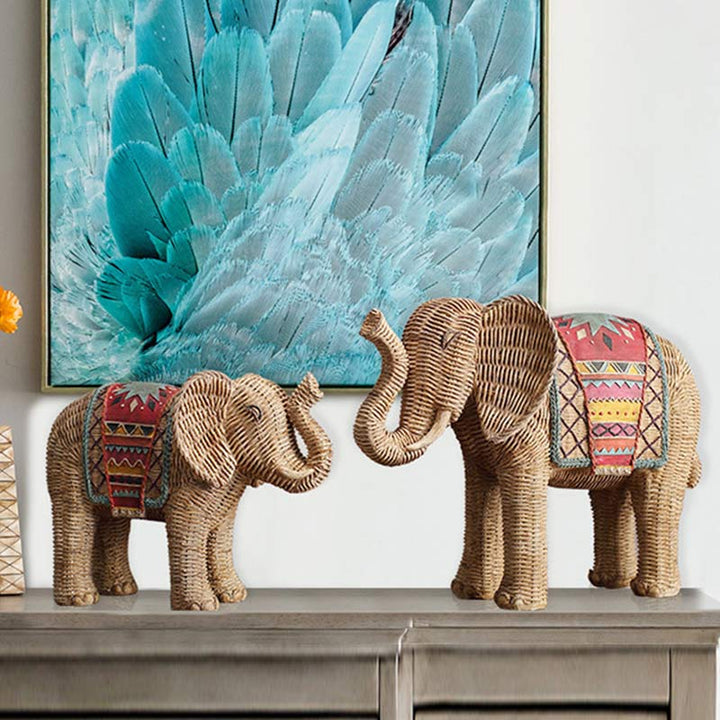 Éléphant en résine Sagesse Richesse Décoration de la maison