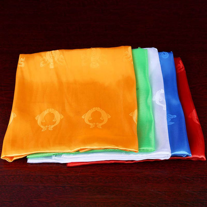 Décoration Khata de 5 couleurs avec bénédiction tibétaine