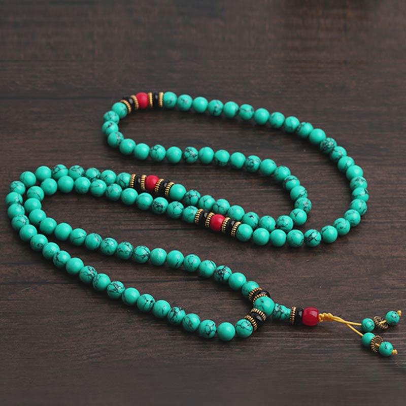 Bracelet Mala de guérison Buddha Stones de Bouddha turquoise
