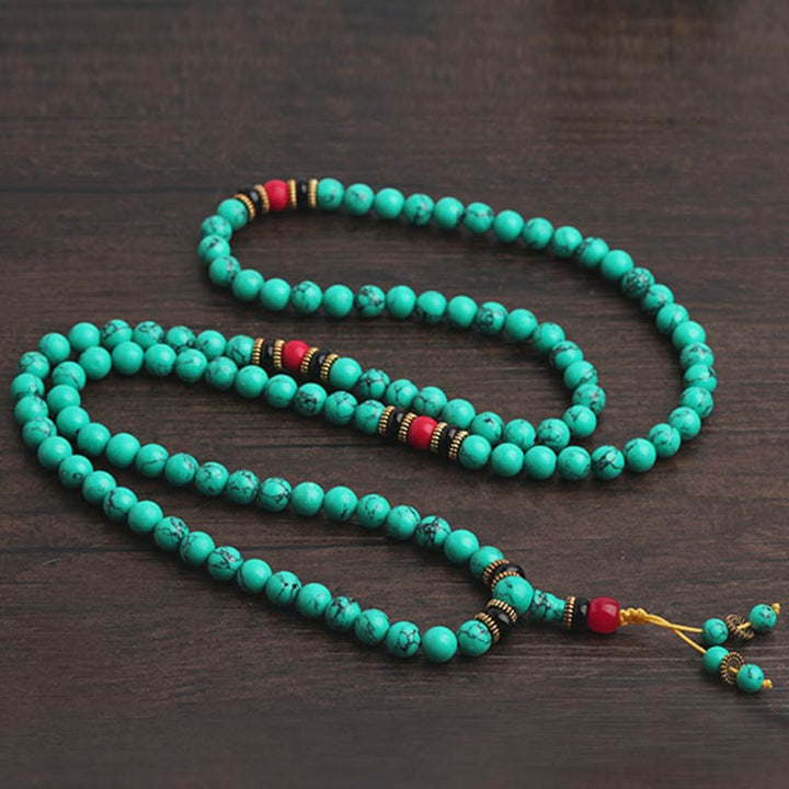 Bracelet Mala de guérison Buddha Stones de Bouddha turquoise