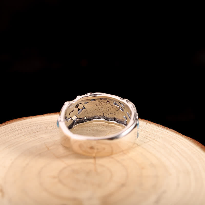 Bague d'illumination en argent sterling 925 Buddha Stones et poisson koi lotus - image 3