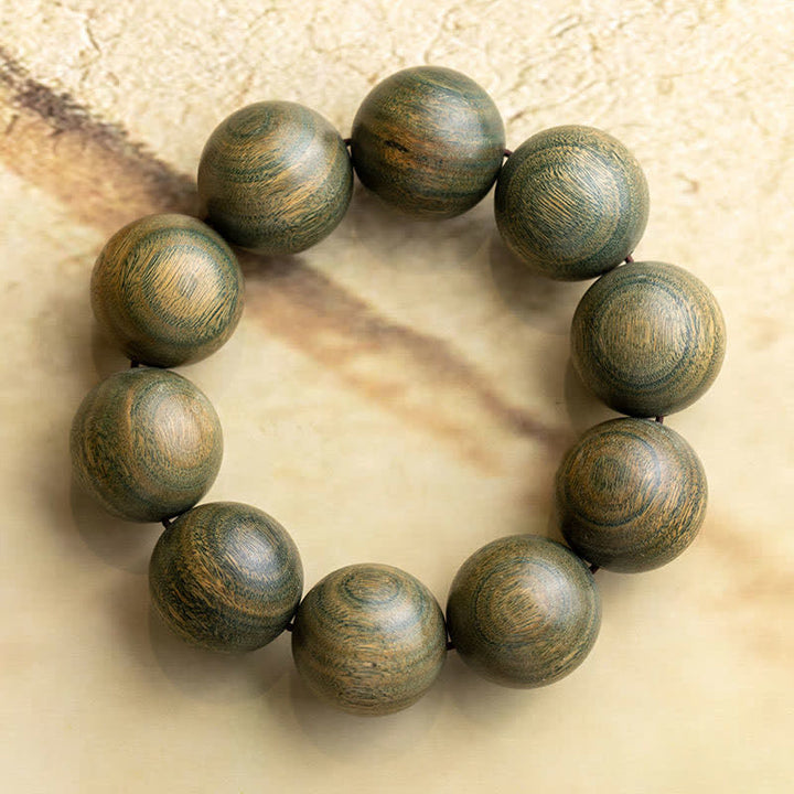 Bracelet Tibétain apaisant en bois de santal vert