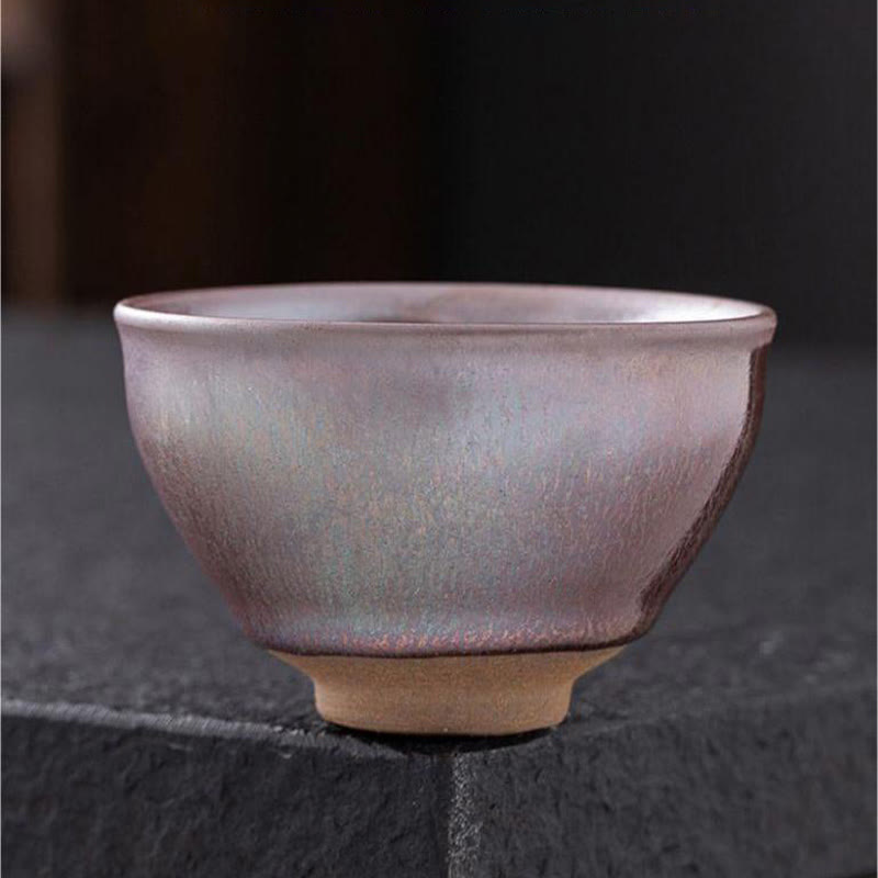 Tasse à thé en porcelaine chinoise Jianzhan en or rose avec Buddha Stones Tasse à thé Kung Fu