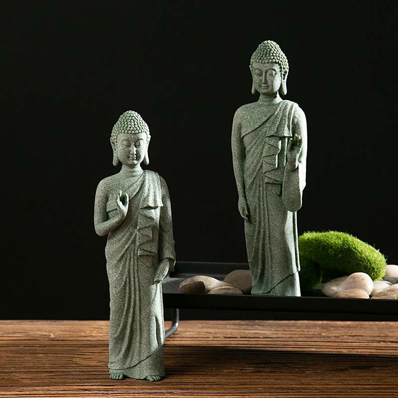 Buddha Stones Méditation Tibétaine Contemplation Bouddha Sérénité Compassion Statue Figurine Décoration