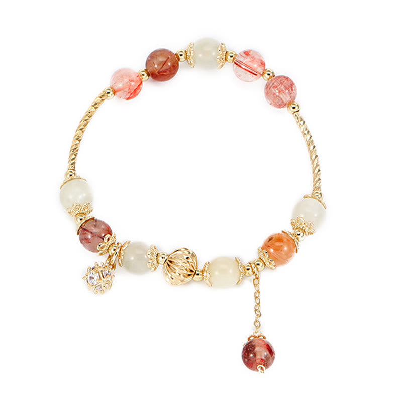 Bracelet de perles de bon augure en quartz rutile coloré œil de chat et zircon - image 9