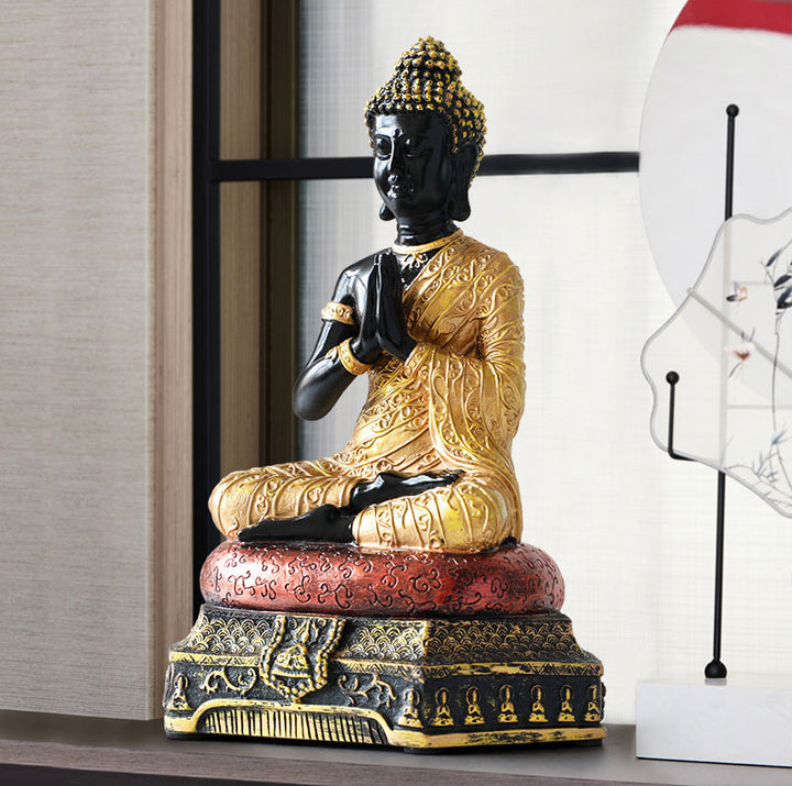 Buddha Stones Statue de Bouddha de la Compassion en Résine Décoration