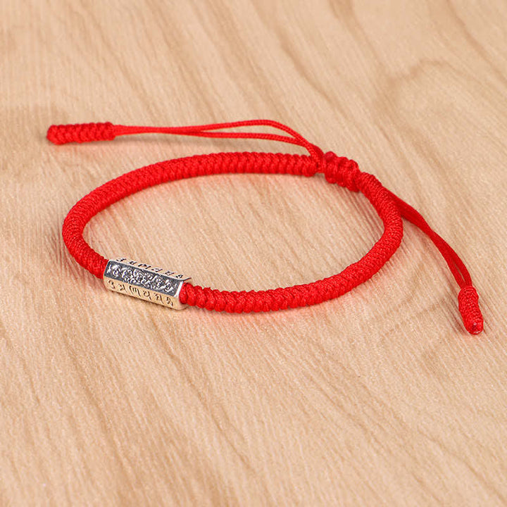 Bracelet en fil rouge Buddha Stones Om Mani Padme Hum et protection de la chance