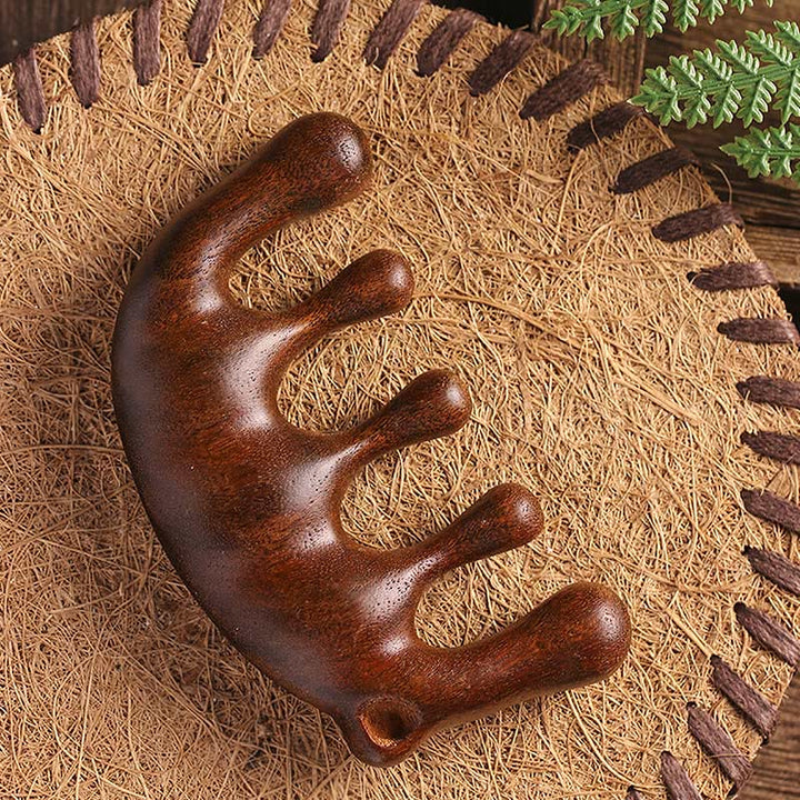 Peigne de massage simple et apaisant en bois de santal vert - image 10