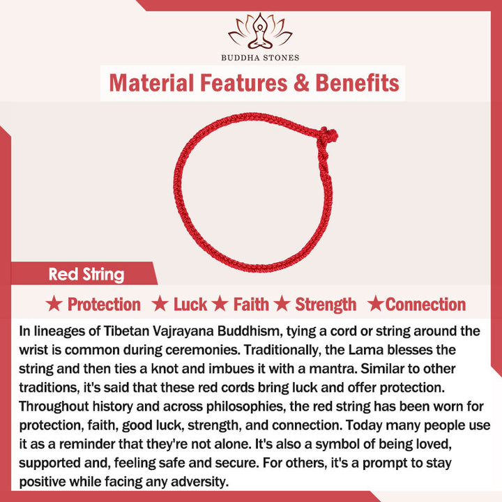 Bracelet porte-bonheur Feng Shui en céramique rouge Buddha Stones