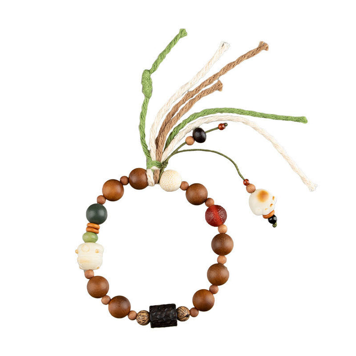 Bracelet à pompon en bois avec Buddha Stones et foudre, graine de Bodhi, patte de chat, griffe, protection de bon augure - image 11