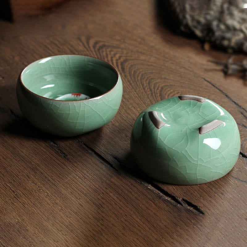 Buddha Stones Poisson Koi Coloré Tasse à Thé en Céramique Tasse à Thé Kung Fu Bol