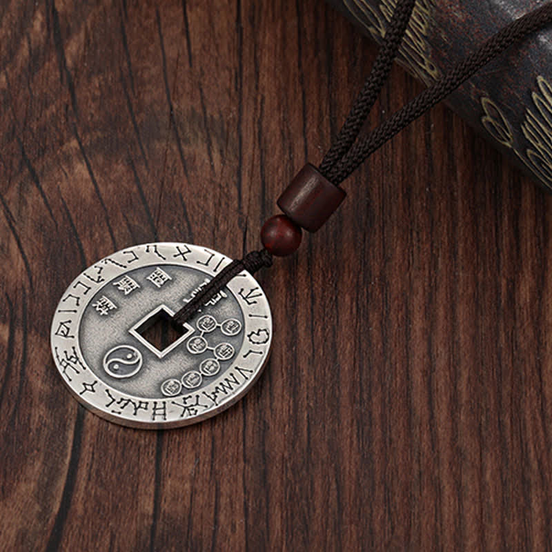 Collier pendentif en cuivre avec Buddha Stones Bagua Yin Yang et pièce de monnaie en forme d'étoile - image 7