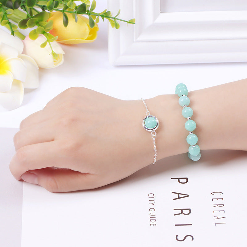 Bracelet positif en cristal de quartz fraise et pierre de soleil Buddha Stones