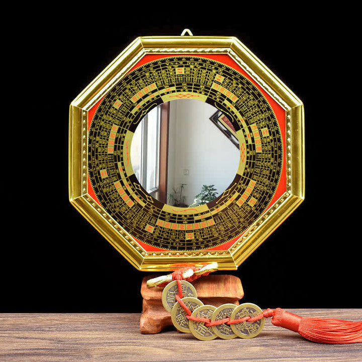 Carte Feng Shui Bagua Pièces des Cinq Empereurs Gourde Équilibre Carte Énergie Salon Miroir