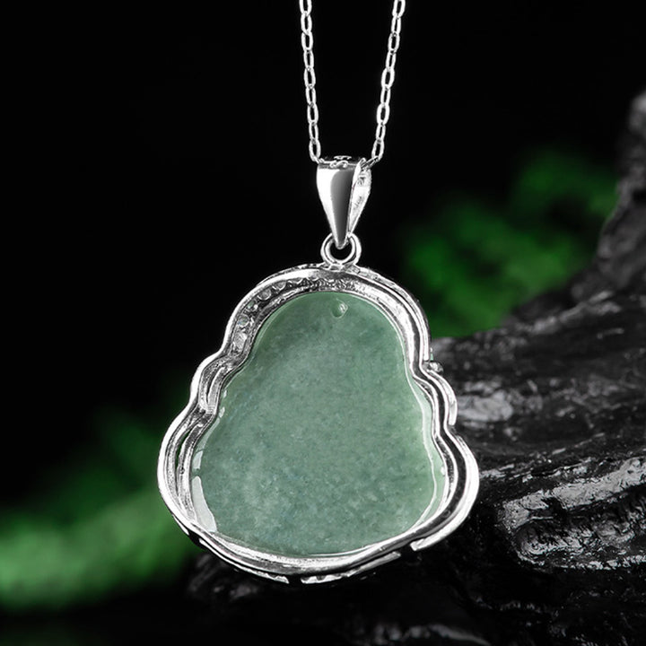 Buddha Stones en argent sterling 925 et jade Bouddha rieur - image 9