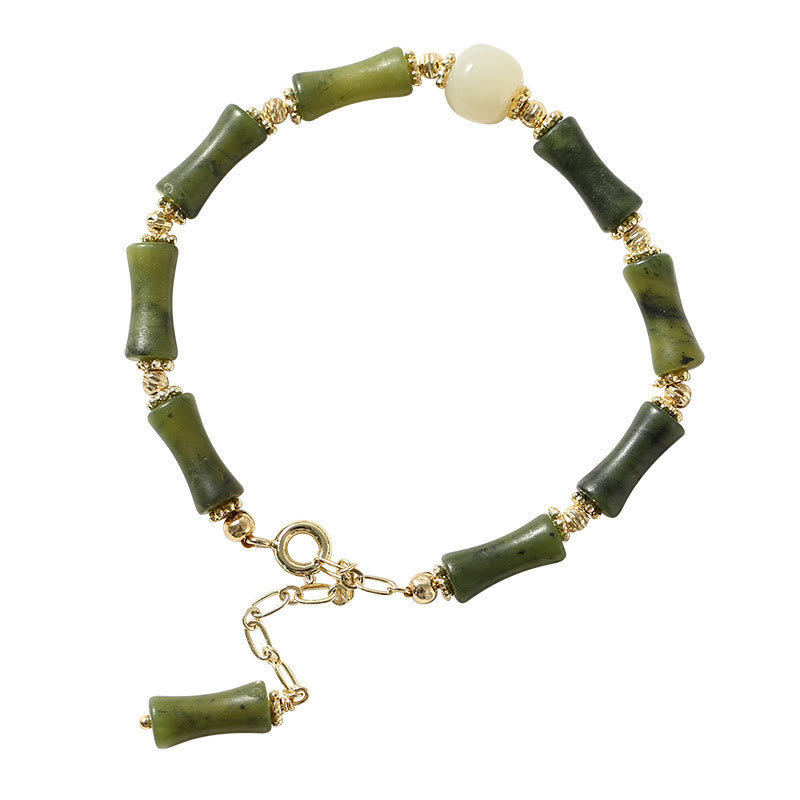 Bracelet chaîne porte-bonheur en bambou avec Buddha Stones