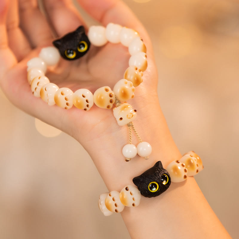 Bracelet de paix porte-bonheur en bois de santal rouge avec de belles pattes de Buddha Stones et des graines de Bodhi naturelles - image 2