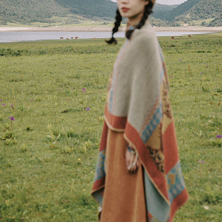 Écharpe châle tibétain à motifs de diamants avec Buddha Stones - image 9