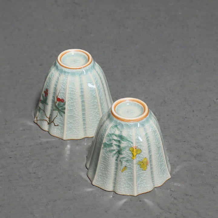 Buddha Stones Néflier du Japon Cornouiller Aubépine Gloire du matin Tasse à thé en céramique Tasse à thé Kung Fu