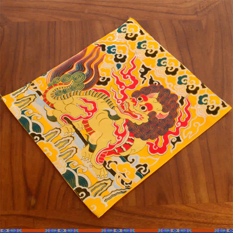 Tapis d'autel de prière Fengshui Kirin Tapis de méditation de guérison Symbole de bon augure