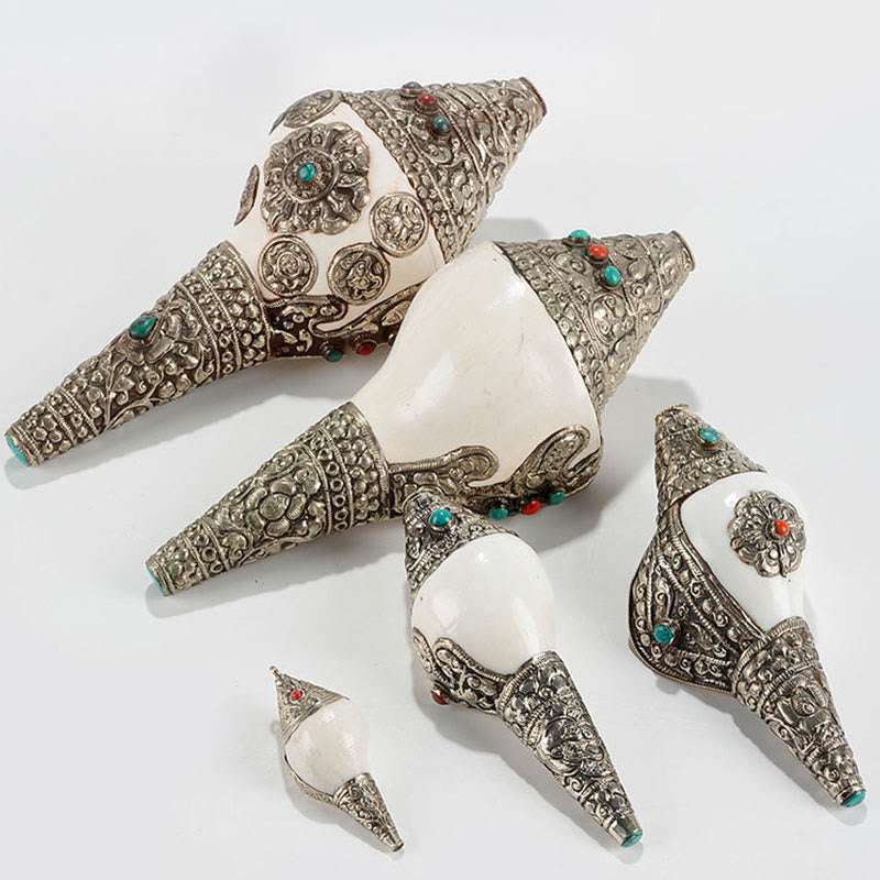 Coquillage de conque tibétain naturel Shankha, décoration porte-bonheur pour la maison - image 20