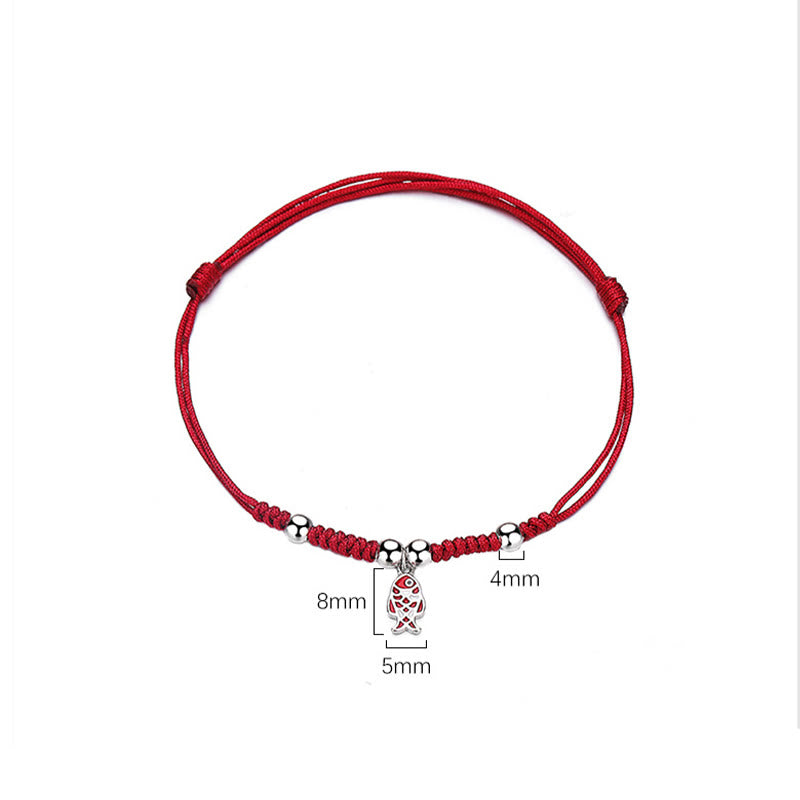 Bracelet tressé artisanal en argent sterling 925 avec poisson koï et richesse de Buddha Stones